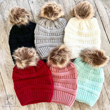 Load image into Gallery viewer, Pom Beanies with Custom Patch
